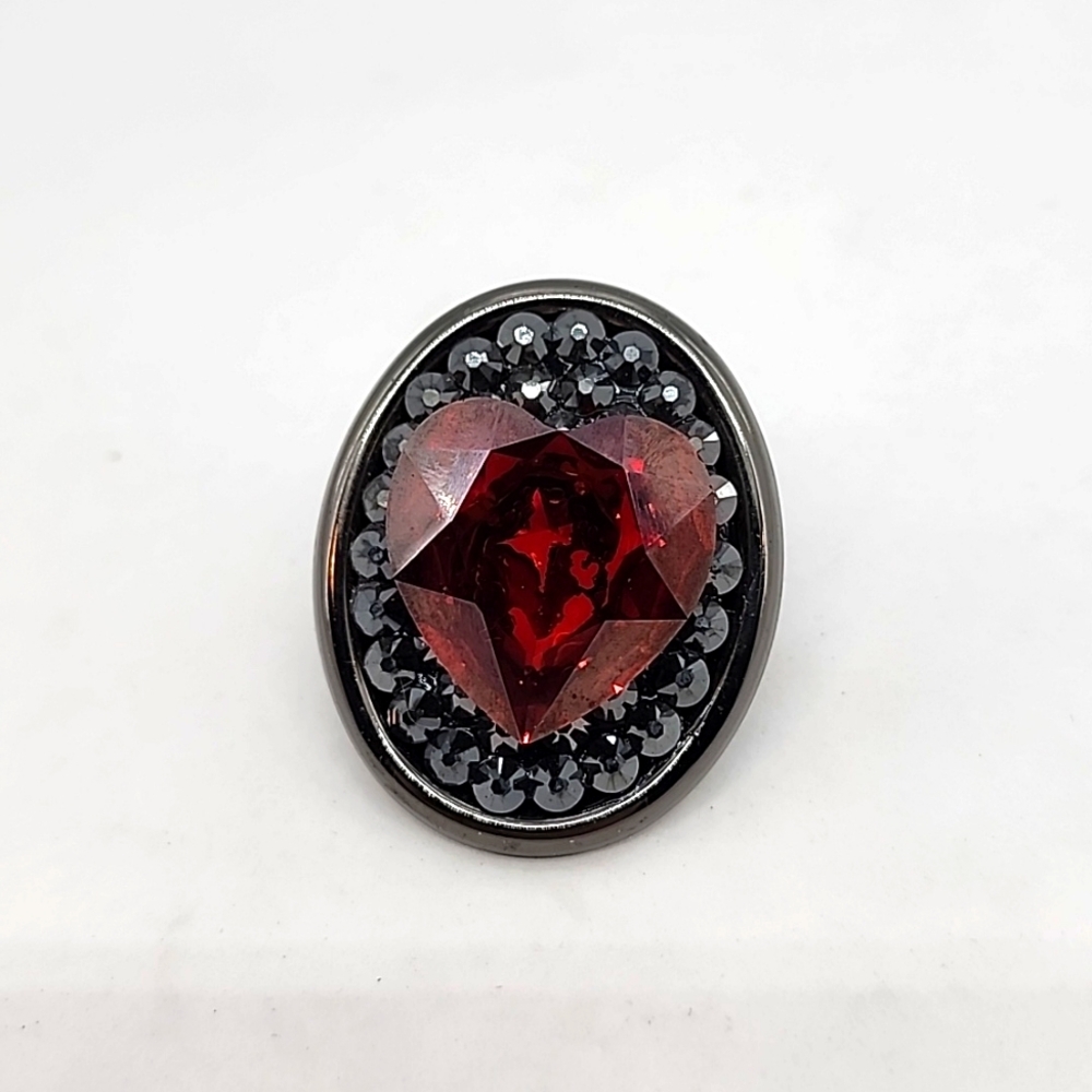 SWAROVSKI RWD MAGMA RHINESTONE HEART COCKTAIL RING
